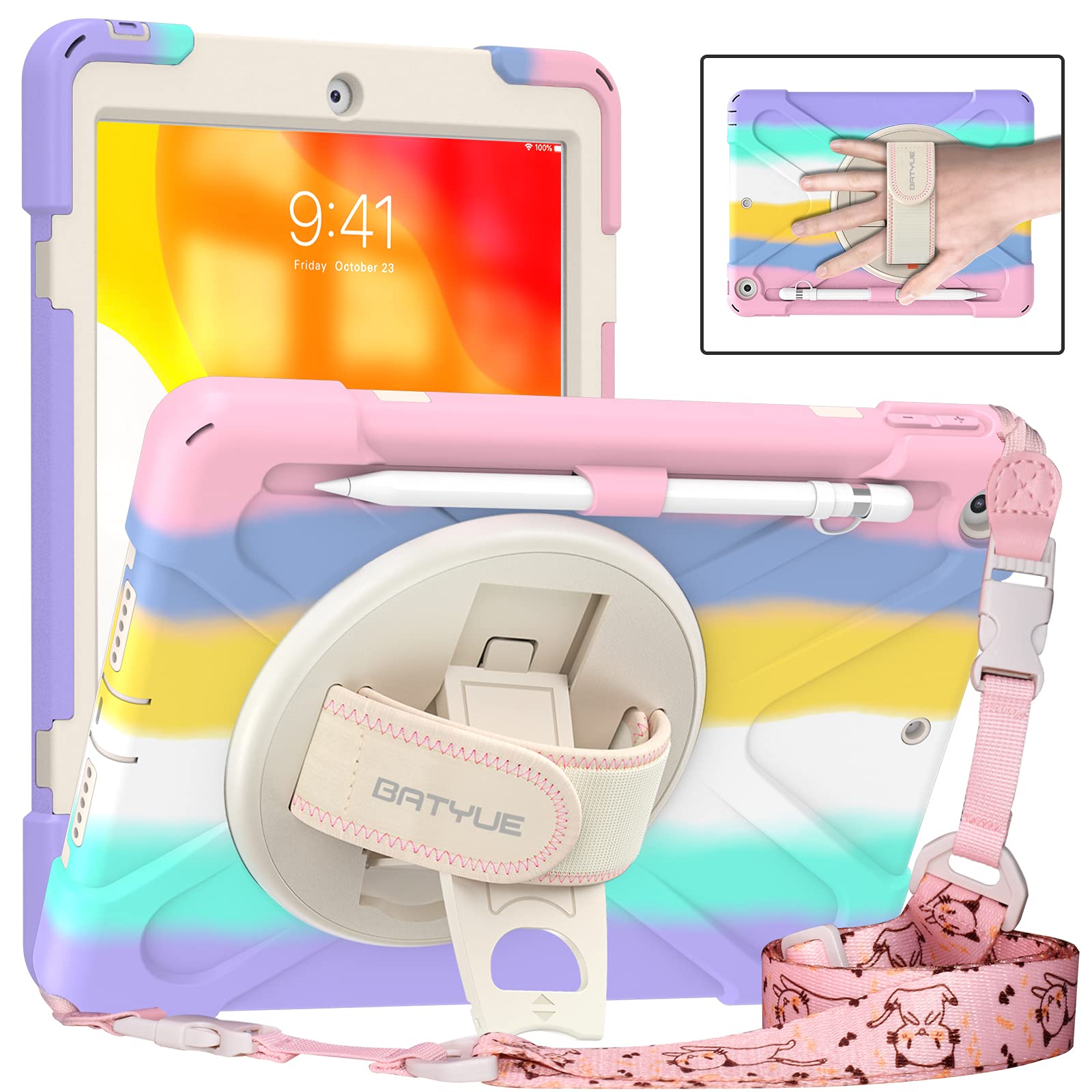 Amazon.com: BATYUE for iPad 9th/ 8th/ 7th Generation Case (iPad 10.2 ...