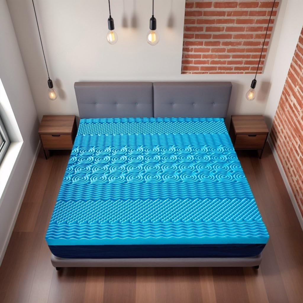 Luxury 7 Zone Memory Foam Mattress Topper SuperKing 198cm...