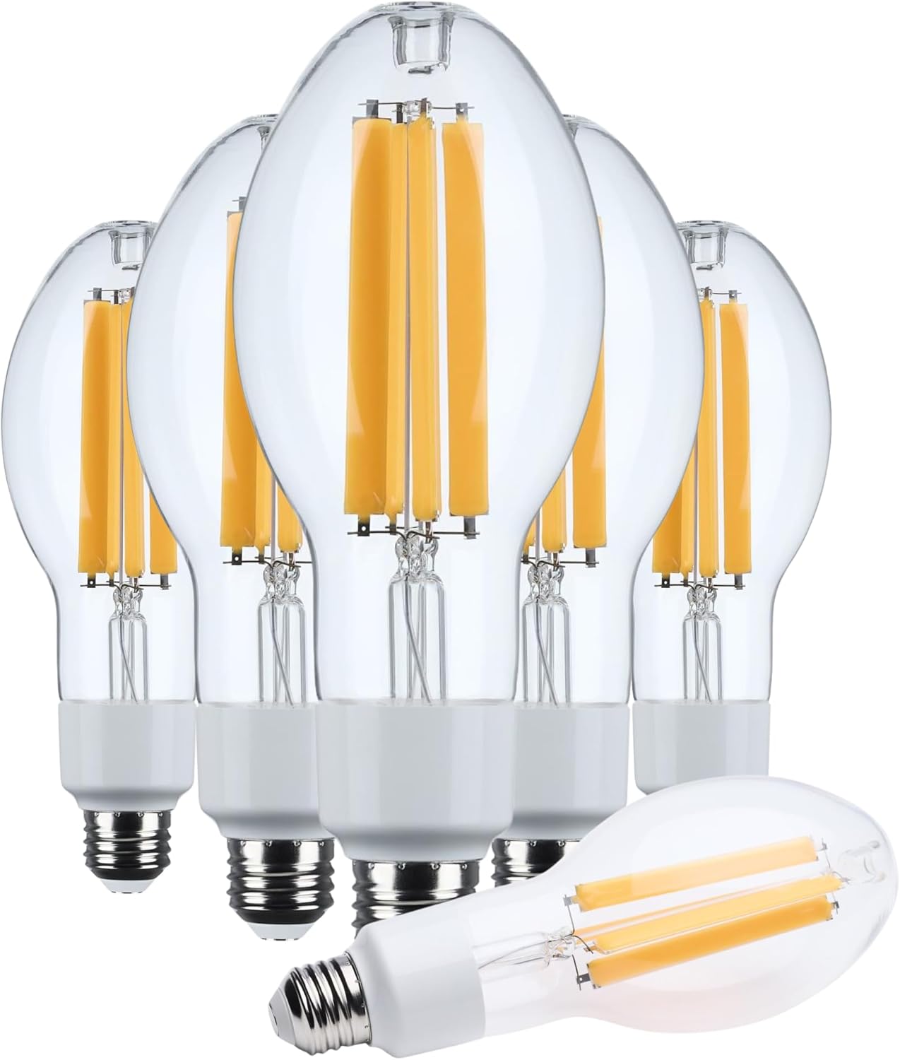 Satco S13183 23W LED HID Replacement Bulb, ED23.5 Clear, 2200K Warm Glow, Medium E26 Base, 3400 Lumens, Ballast Bypass, 120-277V, IP65, Wet Location Rated – Enclosed Fixture Safe (6 Pack)