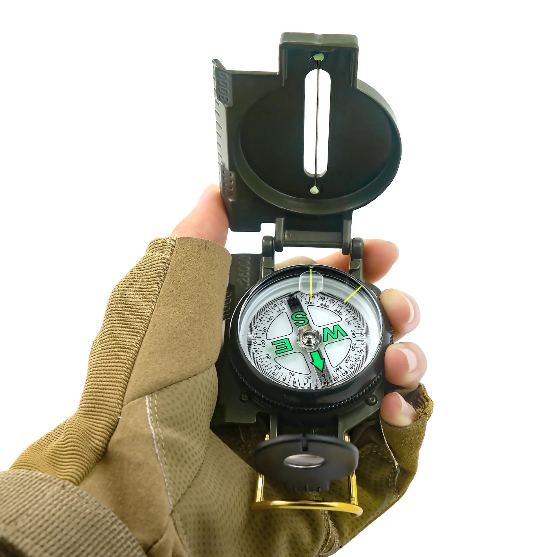 American Compass Metal Army Green Compass for Outdoor Use
