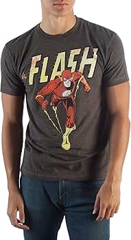 Rebelle de luxe Tシャツ DISNEY  FLASH Amazon.com: The Flash Vintage Comic Art Men's Charcoal T