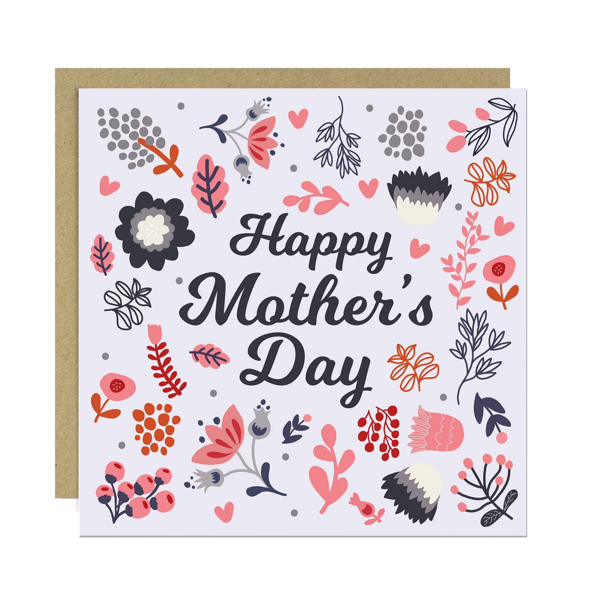 RED OCEAN Mum Mothers Day Card, Happy Mother's Day Card - 14.5x14.5cm With Craft Envelope, Happy Mothers Day Card For Mum Step Mum Mothers