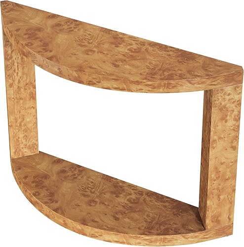 Miniatura 9 de Tribesigns Mesa consola de 2 niveles para sala de estar, mesa de entrada moderna de 47.24 pulgadas para vestíbulo, pasillo, marrón