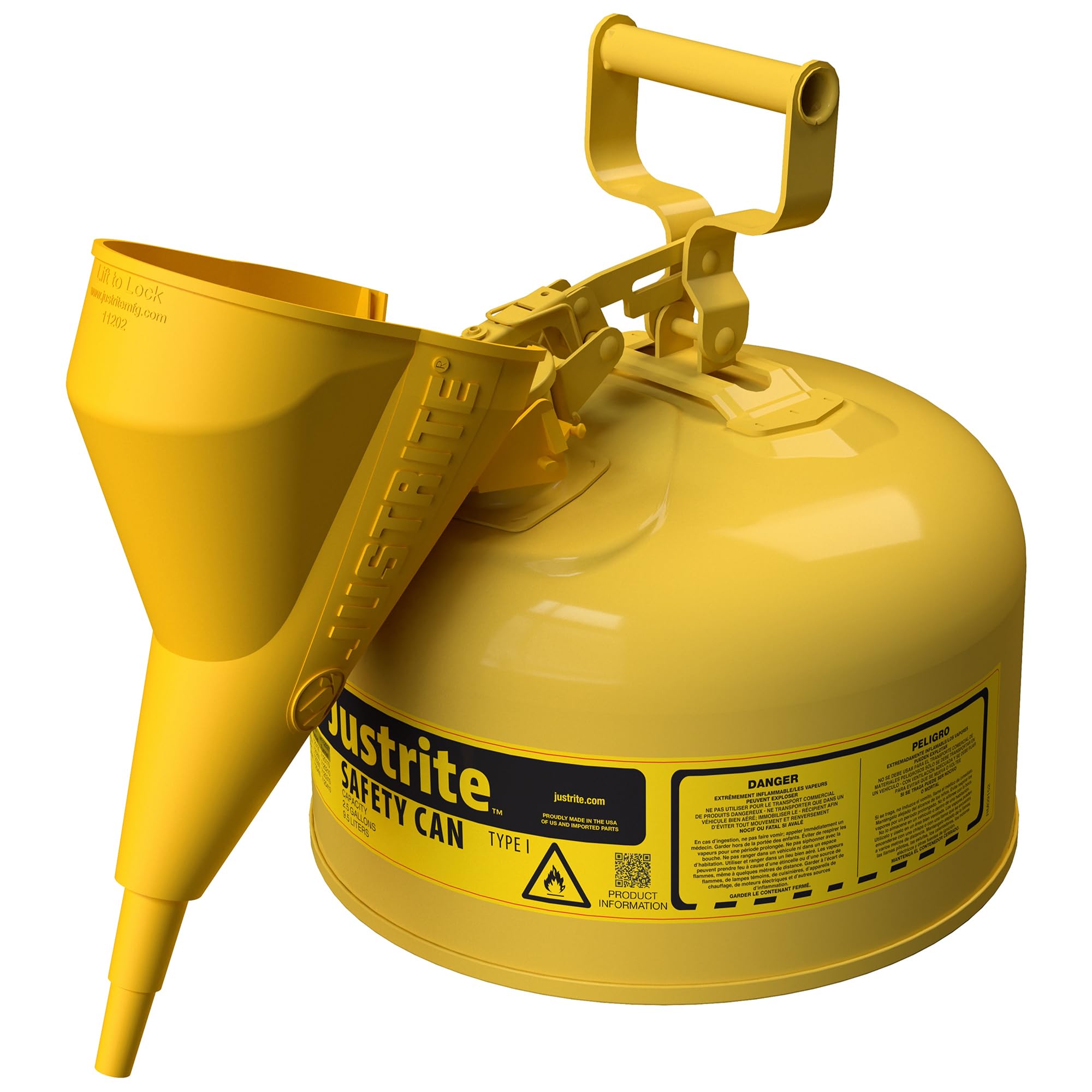 Justrite Type I Gasoline Safety Can, Red Galvanized Steel, Made in the USA — Amazon image 21