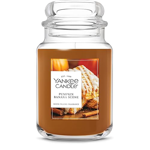 Yankee Candle Pumpkin Banana Scone, Fall Scented Candle, 22oz Large Jar with up to 150 Hour Burn Time - Pumpkin Banana Scone - Large Jar