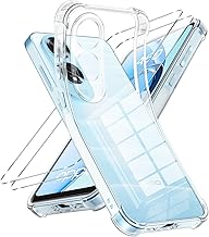 Vauki Cover for Oppo A60 with 2 Pieces Tempered Glass, Transparent Shockproof Ultra Thin Soft Silicone, Resistant Anti-Scratch Clear Mobile Phone Case for Oppo A60