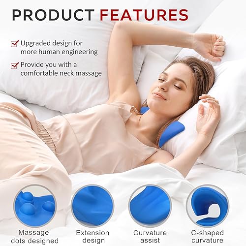 Miniatura 5 de Relajante de cuello y hombros, dispositivo de tracción cervical para alivio de tensión muscular, estirador de cuello para alivio del dolor de ATM y