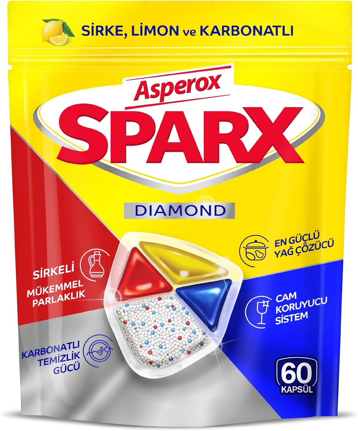 Asperox Sparx Diamond Bulaşık Makinesi Kapsülü 60 Adet