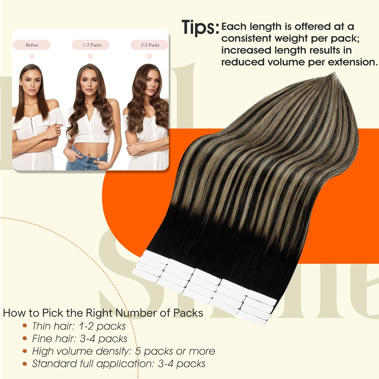 Full Shine Tape ins Human Hair Extensions Balayage Tape in Hair Extensions 16Inch Seamless Skin Weft Tapes Extension 20pcs 1B Black to 27 Honey Blonde with 1B Invisible Straight Full Head 50G