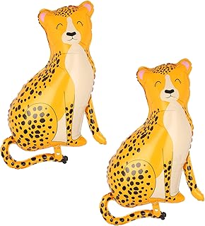 Giant Leopard Foil Balloons Jungle Safari Animal Birthday Party Decorations Mylar Balloon For Boy Kids Wild One Theme Birthday Party Decor Baby Shower Zoo