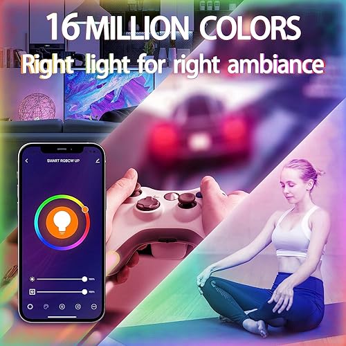 Miniatura 5 de LEONC Design Bombilla inteligente, bombilla que cambia de color con control remoto, funciona con Alexa y Google Home, brillo ajustable y temperatura