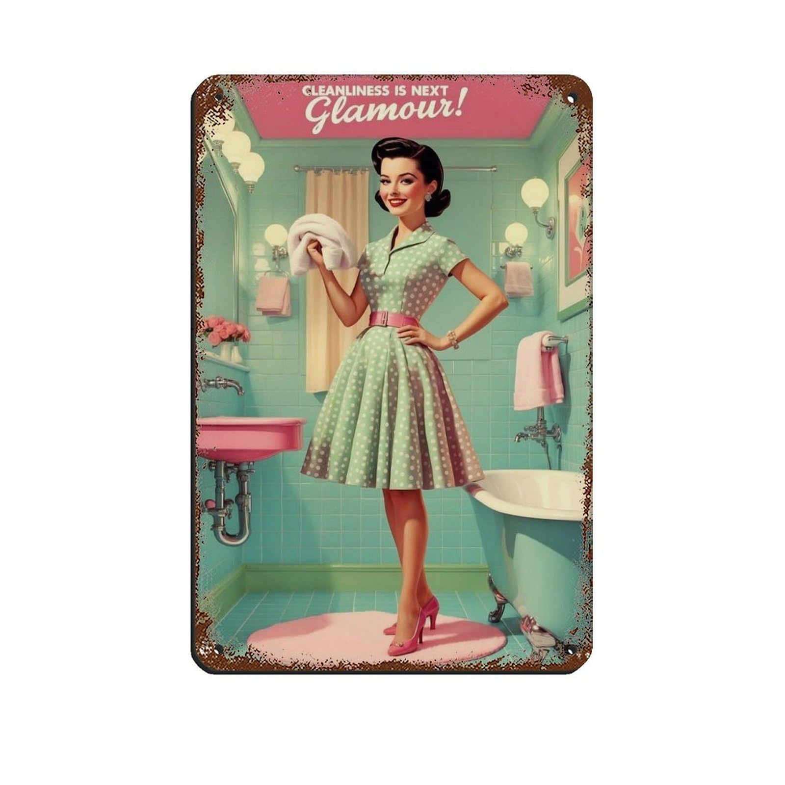 Affiche en métal vintage années 50 pour une décoration murale de cuisine