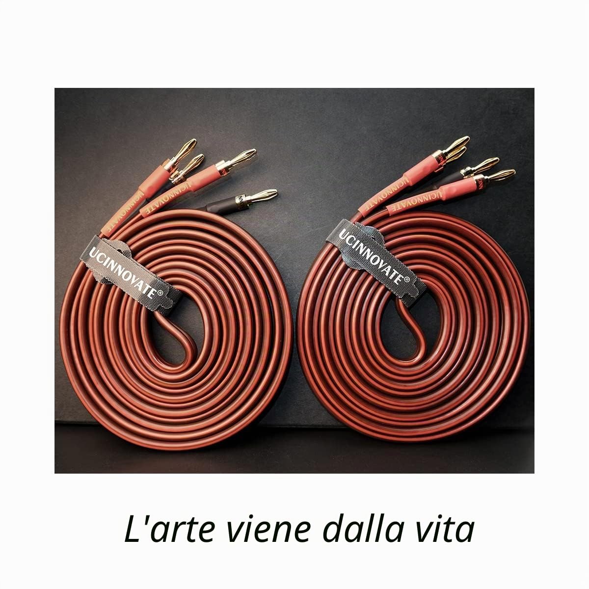Confezione da 2 cavi di alta qualità in puro rame HIFI OFC con spina a banana, connettori placcati oro, maschio a maschio, 600 fili, 15 AWG, per altoparlanti audio, sistema HIFI Home Theater (3 m)