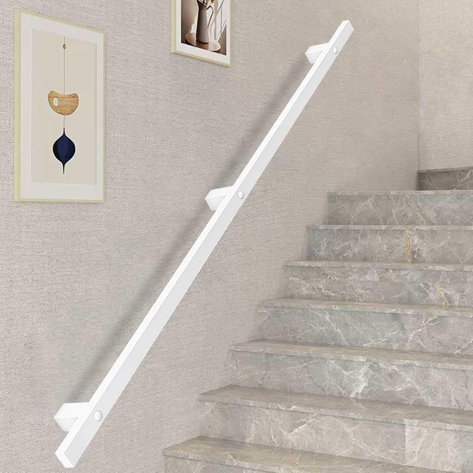 Rampe d'escalier en fer forgé Luyckfrazy blanche pour sécurité murale
