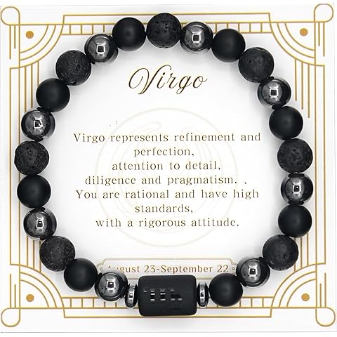 Zodiac Sign Bracelet for Men & Women – Matte Lava Hematite Stone Beads, 12 Constell...