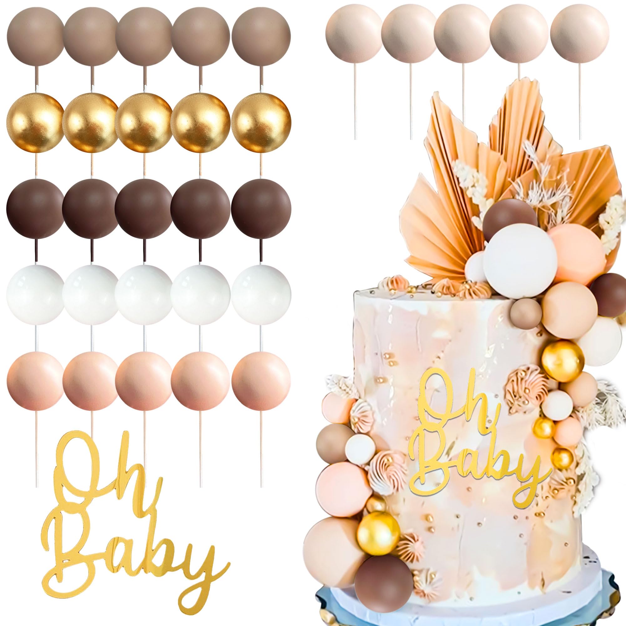 Boho Baby Shower Cake Decoration Oh Baby Cake Topper Gender Reveal Cake Toppers Baby Shower Party Supplies Gender Reveal Party Supplies