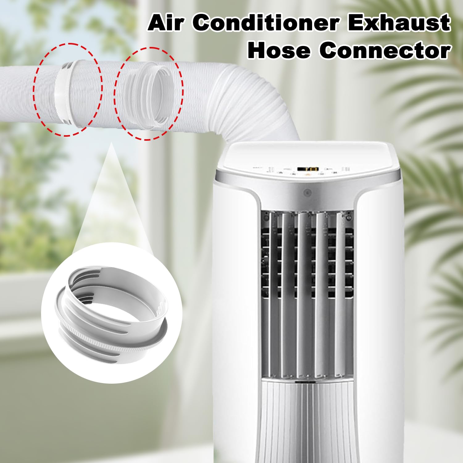 Tuyau Climatiseur Mobile Adaptateur Clim Fenetre, 130 mm intérieur/150 mm Extérieur, Raccord de Tu-yau d'échappement de Climatisation, Adaptateur de Tuy-au D'échappement pour Climatisation