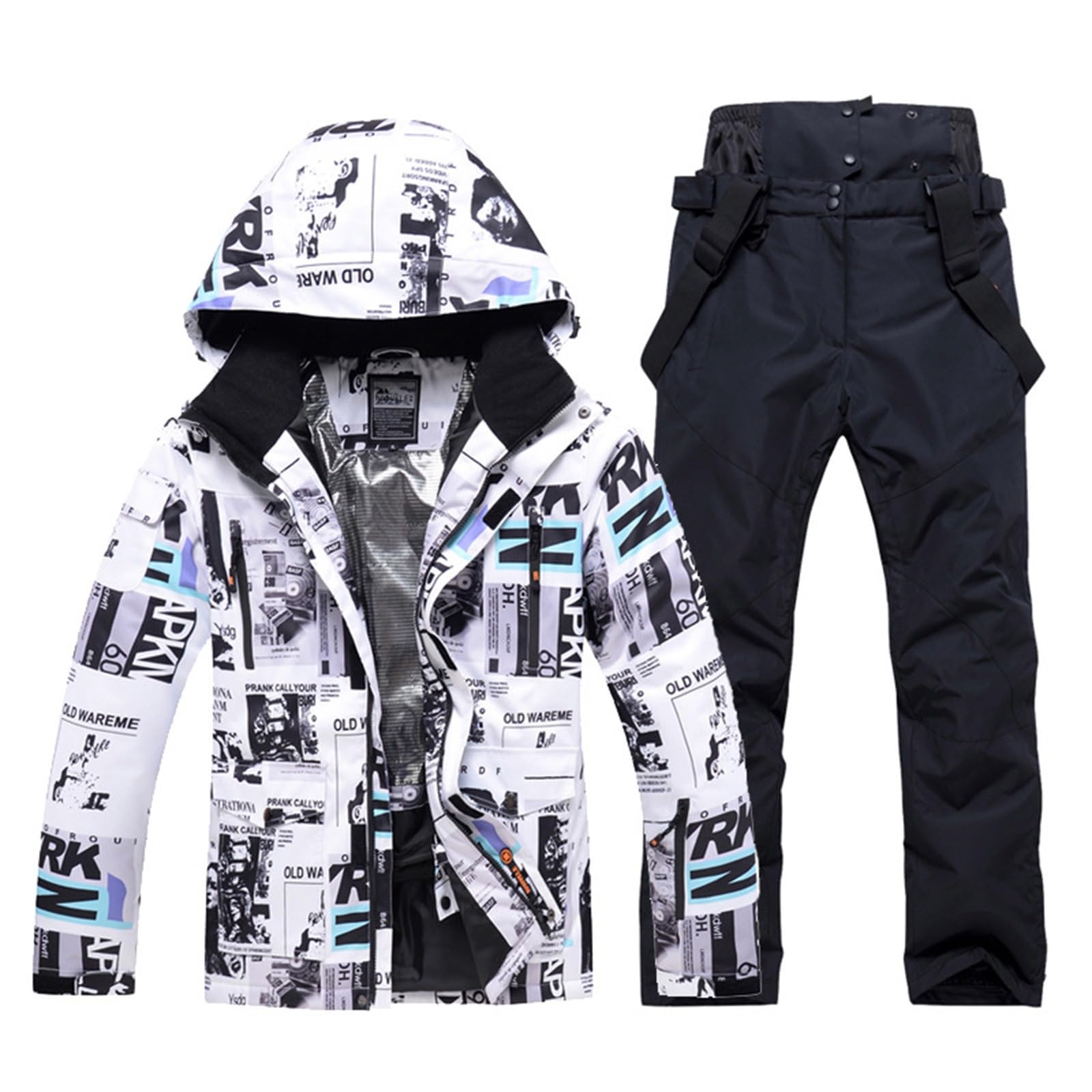 Ensemble Jogging Homme - Ensemble Vestes Et Pantalons De Ski Pour Hommes Et Femmes Combinaison De Neige IsoléE Coupe - Vent Manteau De Neige Chaud D'Hiver Pour Snowboard Cardigan Zippé Pour Homme