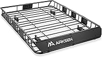 ARKSEN 54x39x5 Heavy Duty Universal Roof Rack Cargo Carrier - 150 lbs Capacity, Rust-Proof Steel for SUV, Car, Truck - Easy Install & Spacious Storage