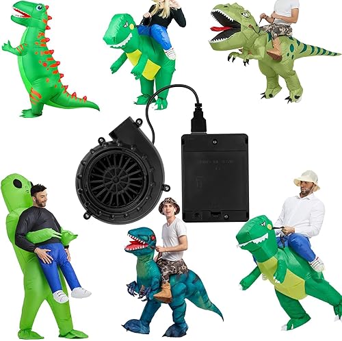 Miniatura 9 de Mini ventilador de disfraz negro para disfraz inflable de dinosaurio de Halloween (versión mejorada)