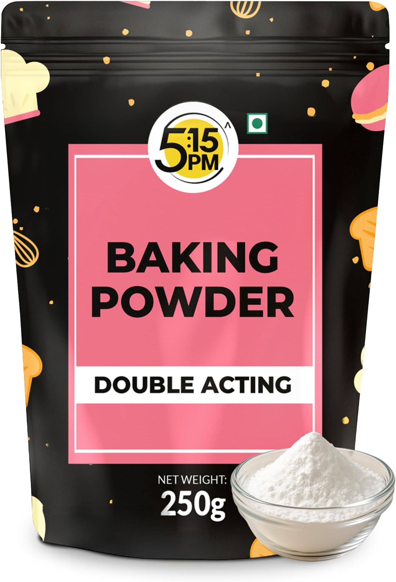 5:15PM Baking Powder 250g | Double Acting Powder | All Purpose Leaving Agent | Cake Making & Breads, Muffins, Pizza