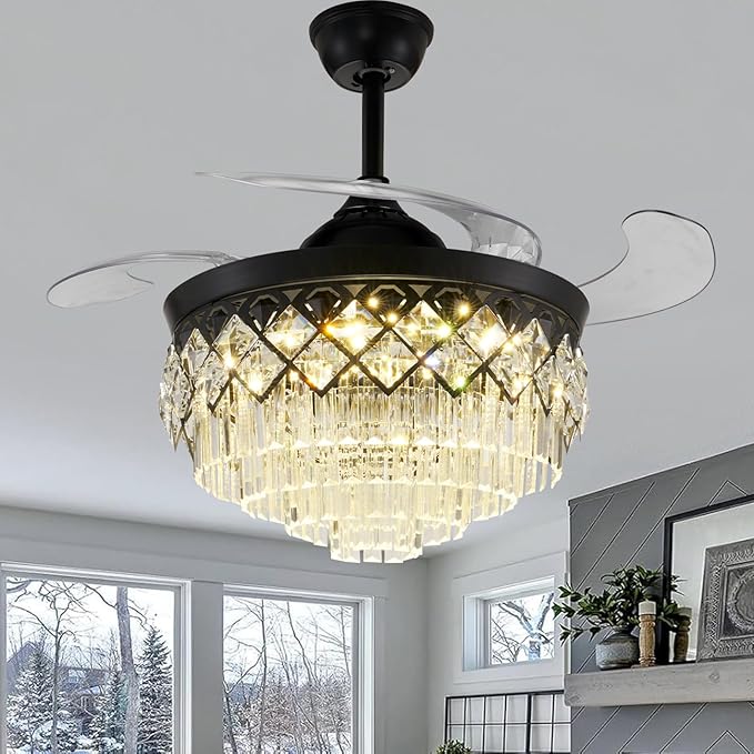 Ventilador de Techo 42" con Luz LED y Control Remoto, 3 Velo