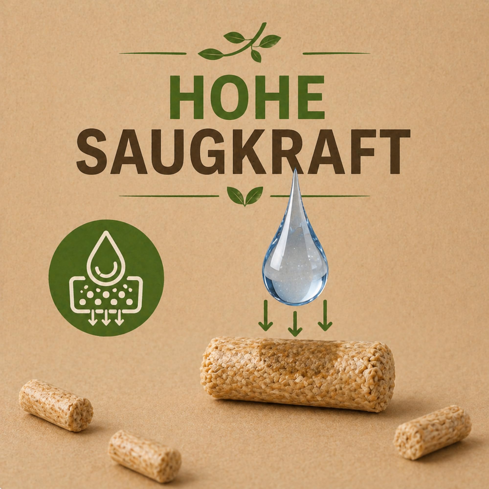 Żwirek drewniany dla kota 15 kg 30 l, pellet sosnowy, naturalny, biodegradowalny, chłonny, dla kotów, królików i gryzoni