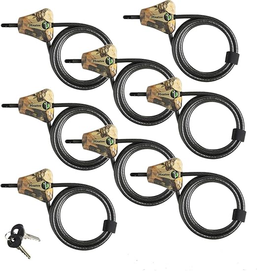 Master Lock Python Trail Camera Adjustable Camouflage Cable Locks 8418KA-8 CAMO 8-Pack Brown
