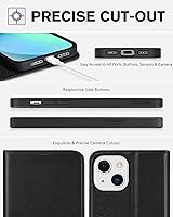 Vista 8 de TUCCH Funda tipo cartera para iPhone 13 Mini, carcasa interior de TPU a prueba de golpes, piel sintética, bloqueo RFID, soporte para tarjeta