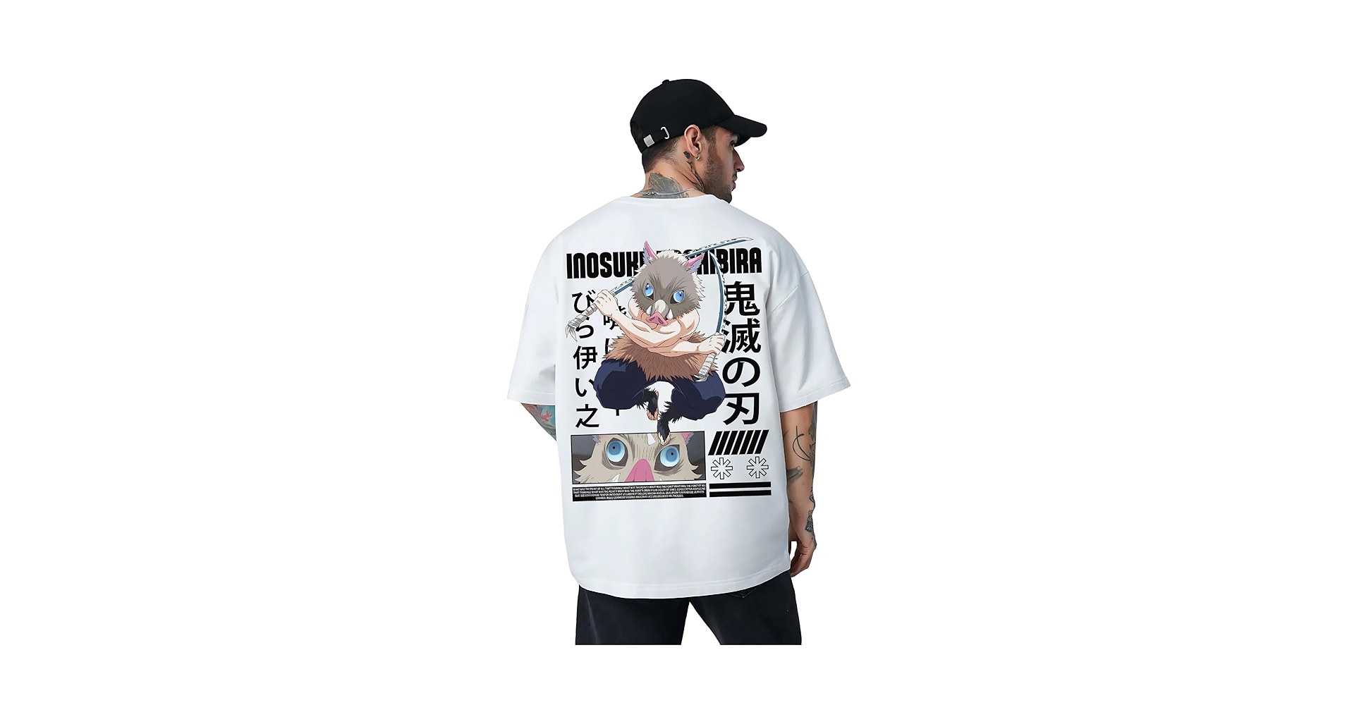 Buy MEGAKART Anime Oversized T-Shirt for Men – Inosuke Hashibira