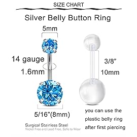 QWALIT Belly Button Piercing Kit Gun Belly Piercing Kit Belly Button Piercing Gun Navel Piercing Kit Belly Button Ring Piercing Kit Blue Belly Piercing Gun, Q240304CCDDQA6