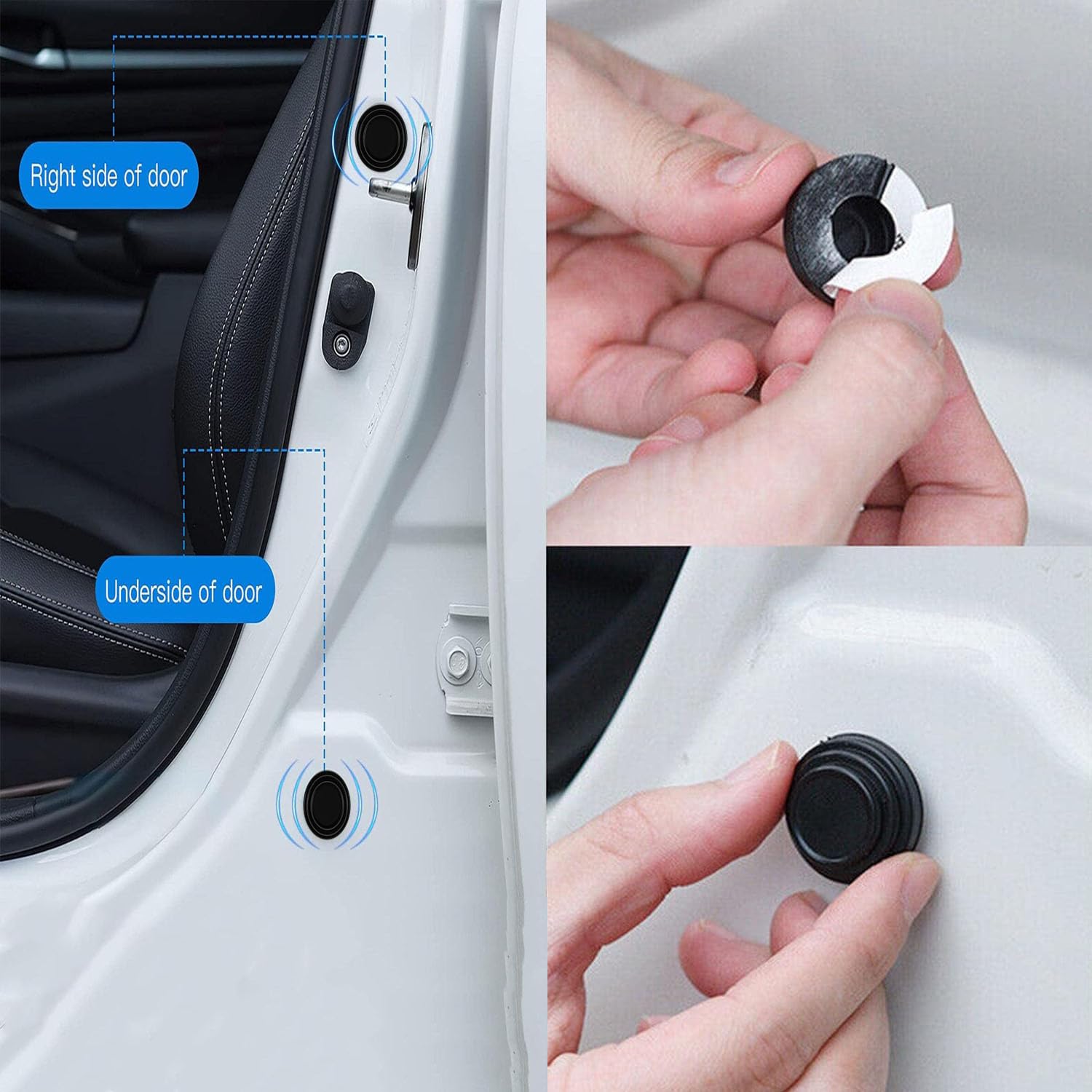 20 stuks autodeur schokdemper, autodeur schokbestendig kussen, siliconen sticker, geluidsisolatie schokabsorberende pakking, autodeur botsingsvermijding pakking, auto-onderdelen accessoires (zwart