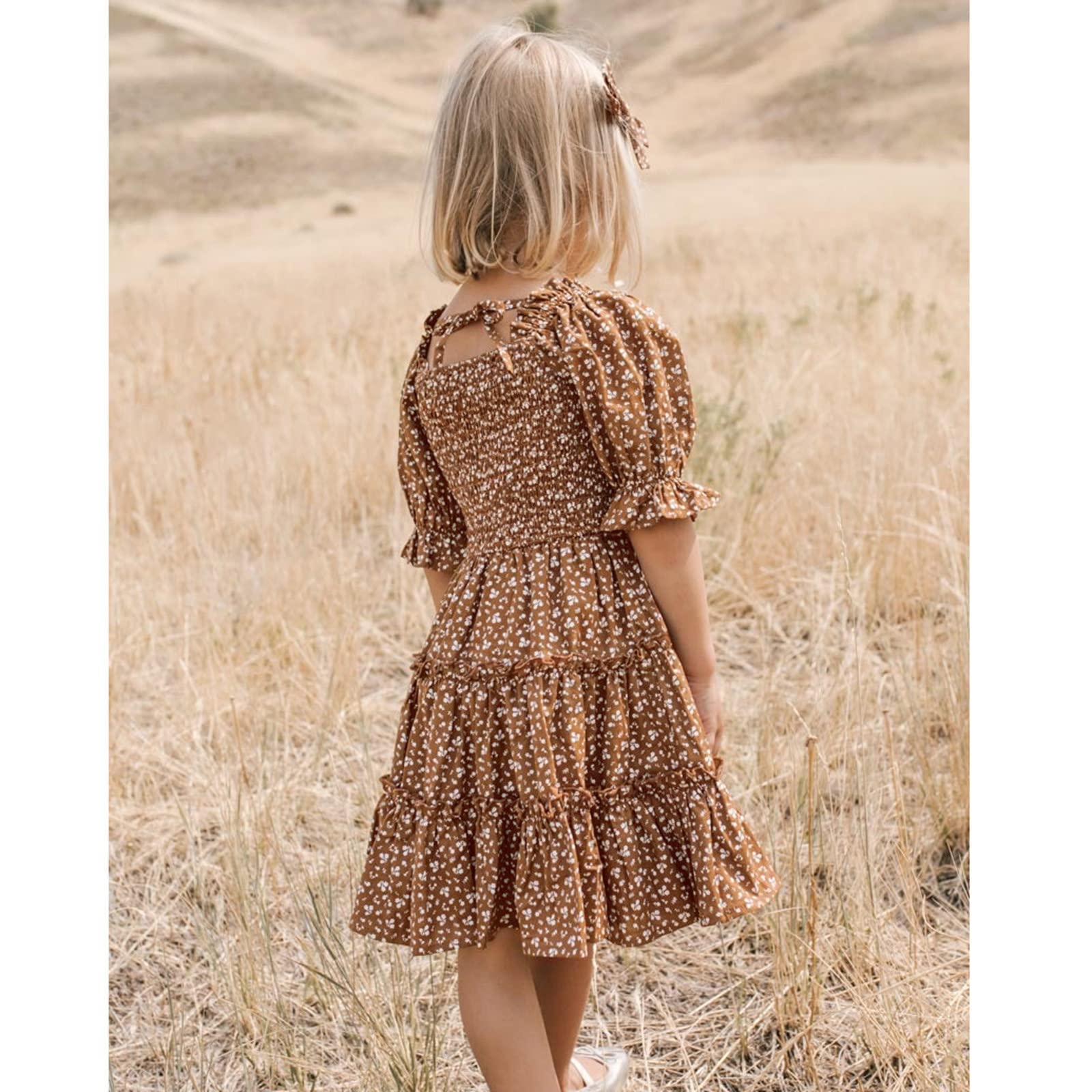 young girl's long brown dress flowers short ruffled sleeves Kids Baby Little Girls Summer Puff Sleeve Floral Backless Princess Ruffle Casual Toddler Dress (Brown, 11 Years): Clothing, Shoes & Jewelry Girls Dresses Size 10 Color:Leather-colored shoes fc:MerchandiseCollection:STARS AND STRIPES Buy Zigo Women Winterwear