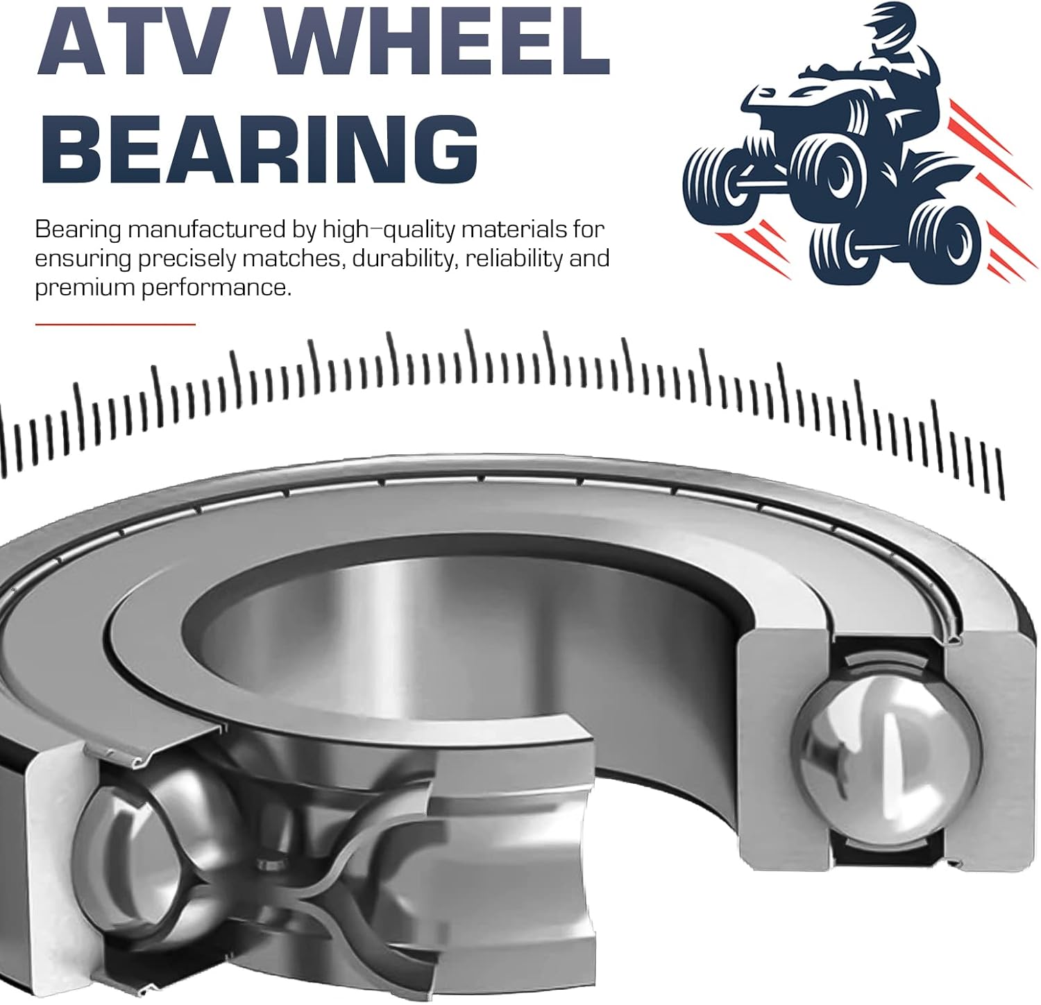 Front or Rear Left Right ATV Wheel Bearing Set for Honda Talon/Pioneer 1000 1000-5 1000R 1000X 1000X-4, Kawasaki Mule 820 1000 700 PRO-FXT KAF820 2016-2021, Replace for 91054-HL3-A41, 2 Pcs