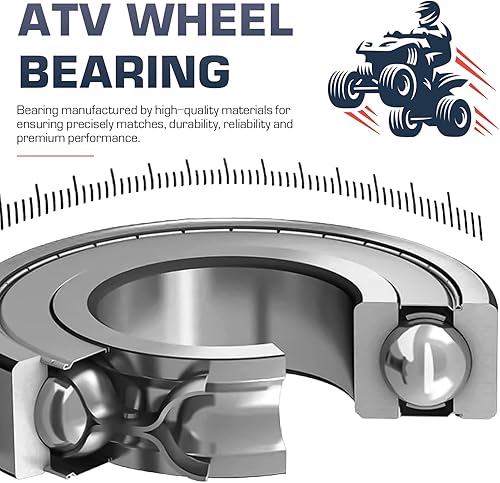 Miniatura 5 de Juego de rodamientos de rueda ATV delantero o trasero para Yamaha GrizzlyKodiak, Arctic Cat OEM1402-027, Kawasaki TERYX OEM 92045-0123, Suzuki LTA