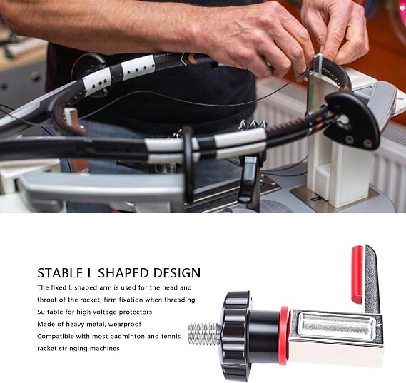 POENVFPO L Frame Cantilever, Tennis Rackets Badminton Stringing Machine, 45 Steel and Plastic Enhancing Stringing Accuracy