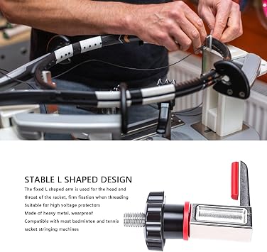 POENVFPO L Frame Cantilever, Tennis Rackets Badminton Stringing Machine, 45 Steel and Plastic Enhancing Stringing Accuracy