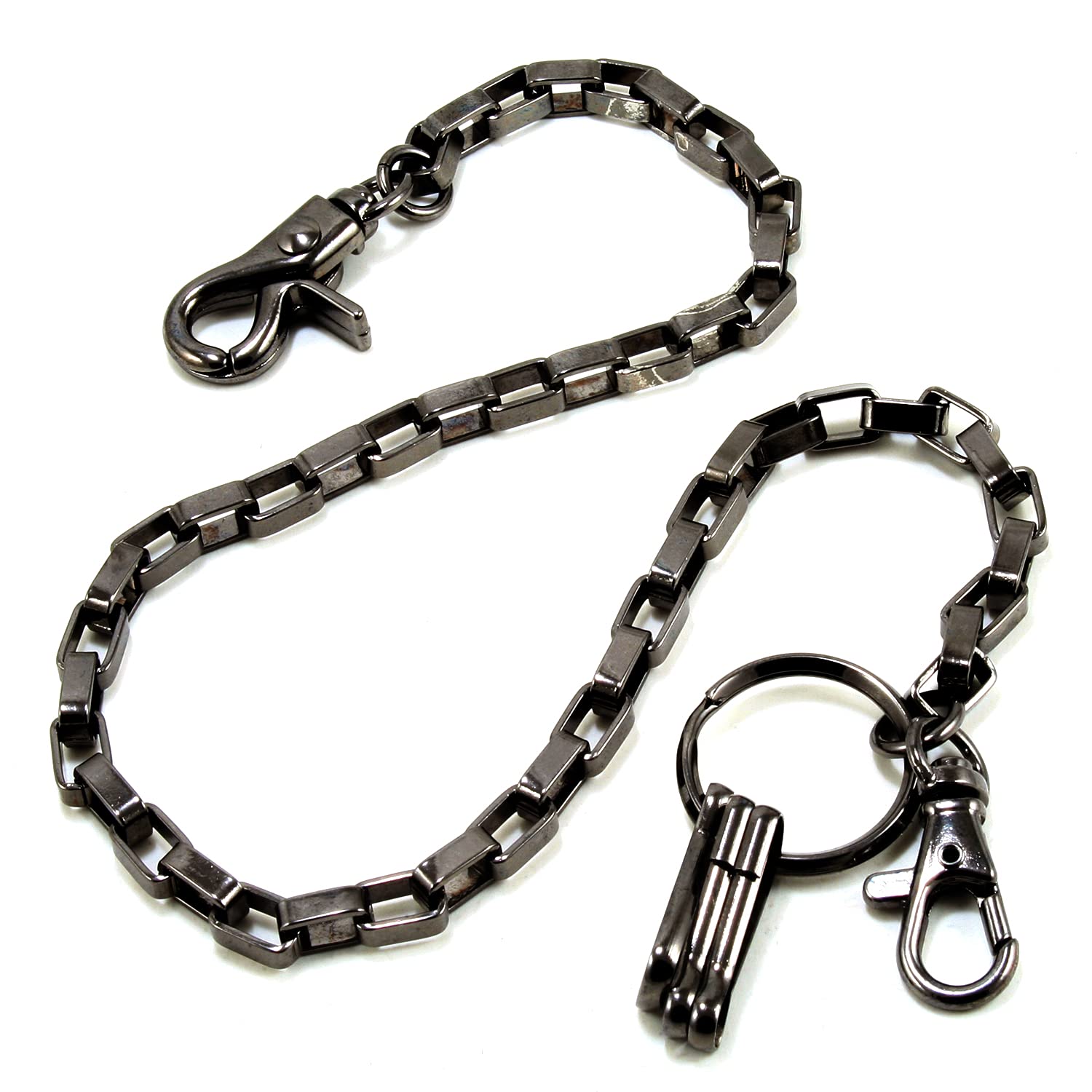 DoubleK Square Strong Biker Key Jean Wallet Chain (20") BLK CS2120BLK