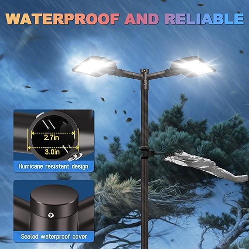 Vista 13 de ledmo Luz LED de estacionamiento de 300 W, 36000 lúmenes, 5000 K, ajustable, ajuste deslizante, iluminación de seguridad con fotocélula