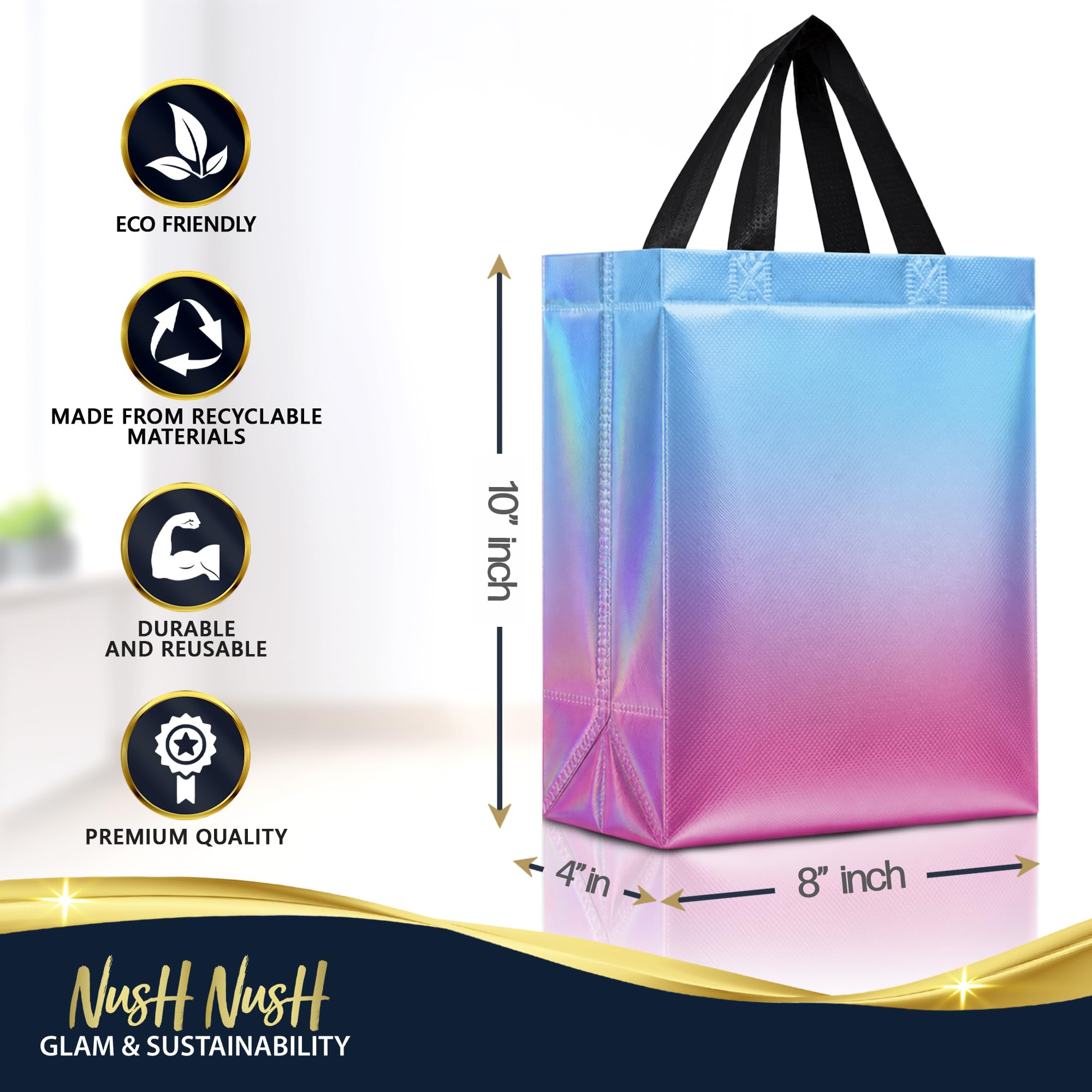 Nush Nush Aqua To Pink Rise Geschenktüten, Großpackung (60 Stück)