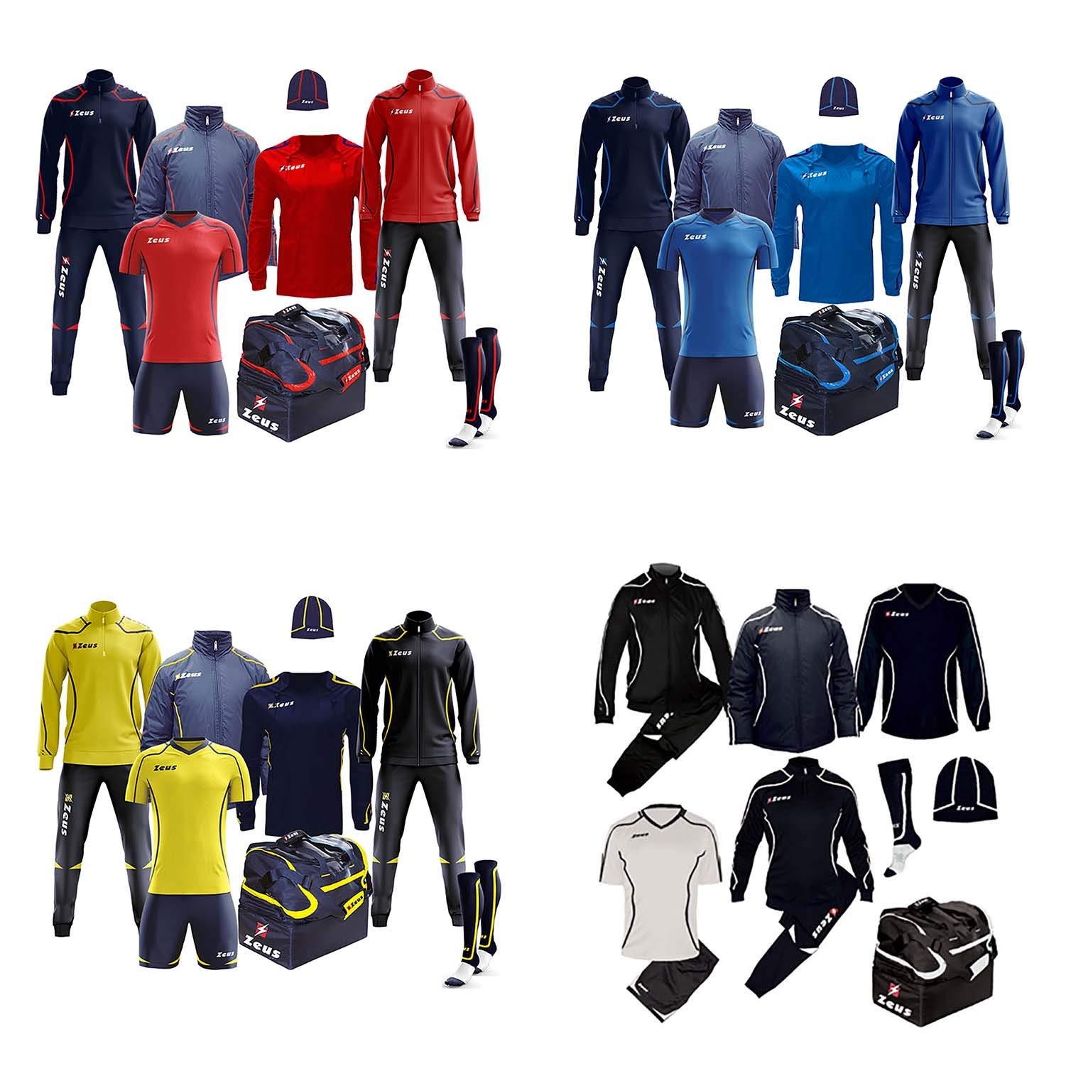 Zeus Marchio Box FAUNO 8 Pezzi - Kit Completo Formato da Tuta Training Tuta Relax Giubbotto Calze ZUCCOTTO Borsone K-Way Kit Calcetto - Home Shop Italia