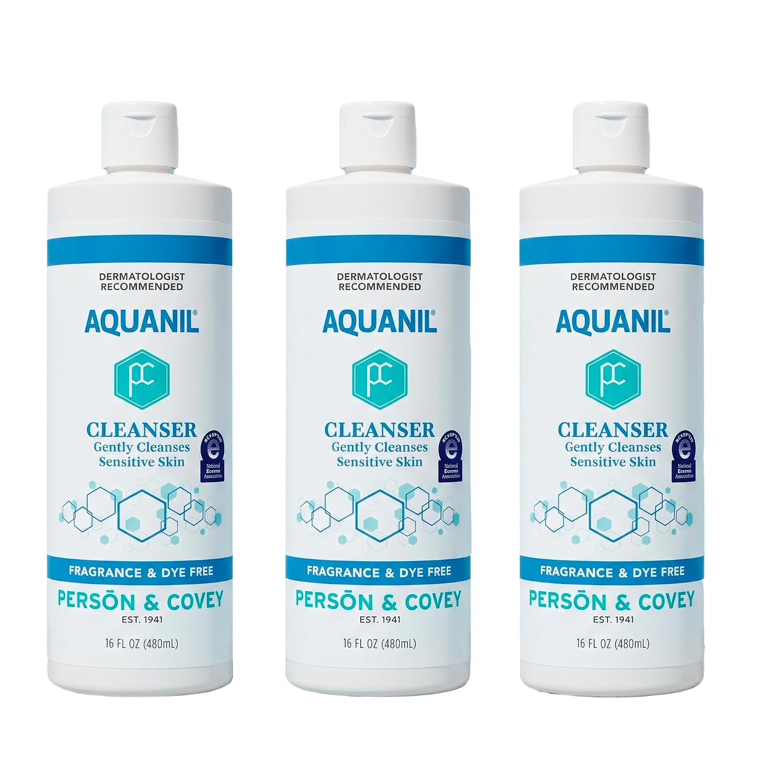 Aquanil Cleanser – 16 Oz Pack of 3, Lipid‑Free Sensitive Skin Care