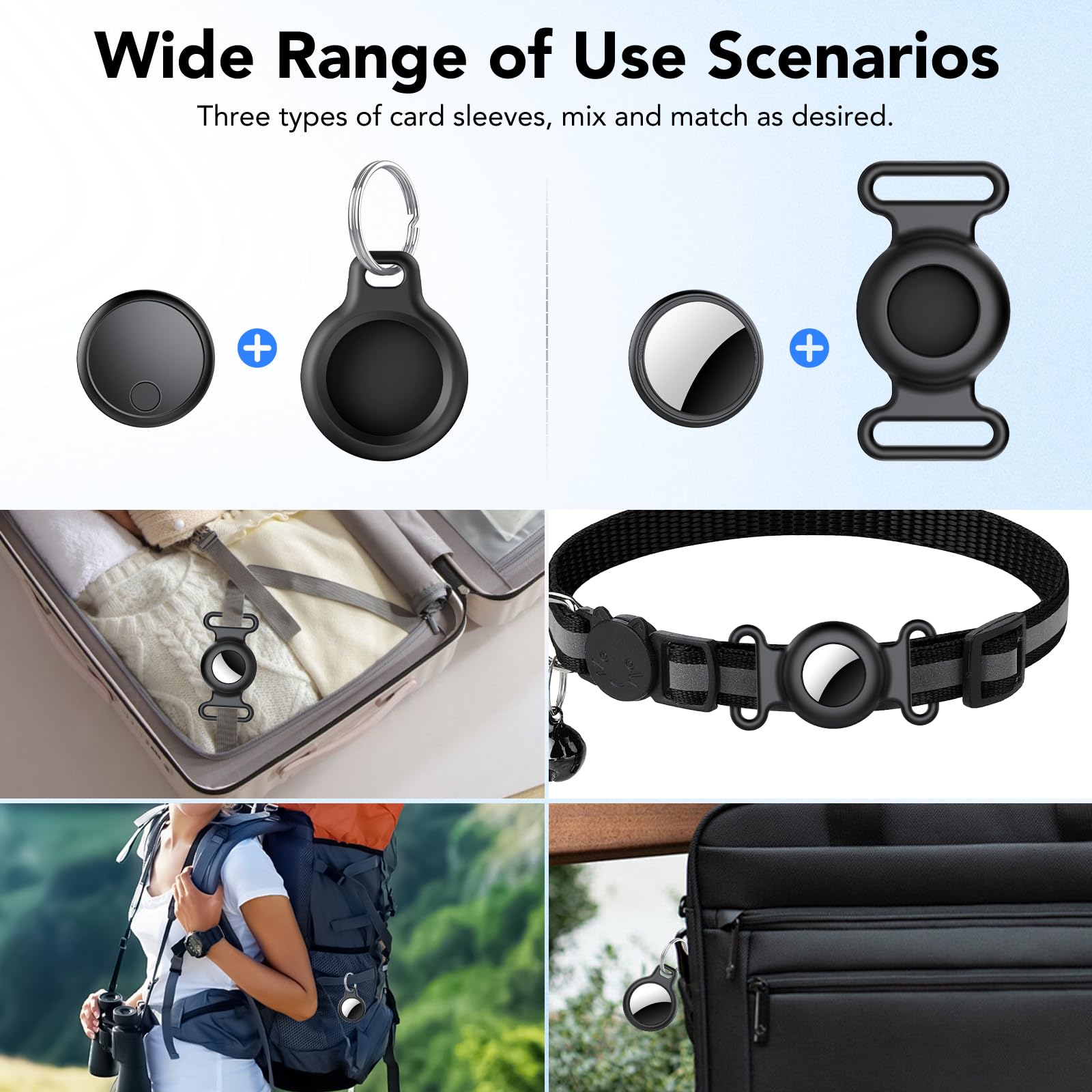 Air Tracker Tag- 4 Pezzi, Smart Tag Compatibile con Apple Find My (Solo IOS), Bluetooth Localizzatore per Portafogli, Chiavi, Bagagli, Zaini