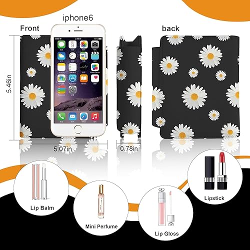 Miniatura 2 de LAOTANGJIA Estuche para lápiz labial de PU con espejo, con capacidad para 4 lápices labiales largos, organizador de lápices labiales, bolsa de