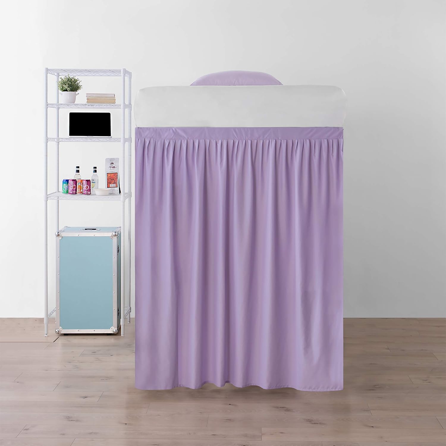 Extended Dorm Sized Bed Skirt Panel with Ties (1 Panel