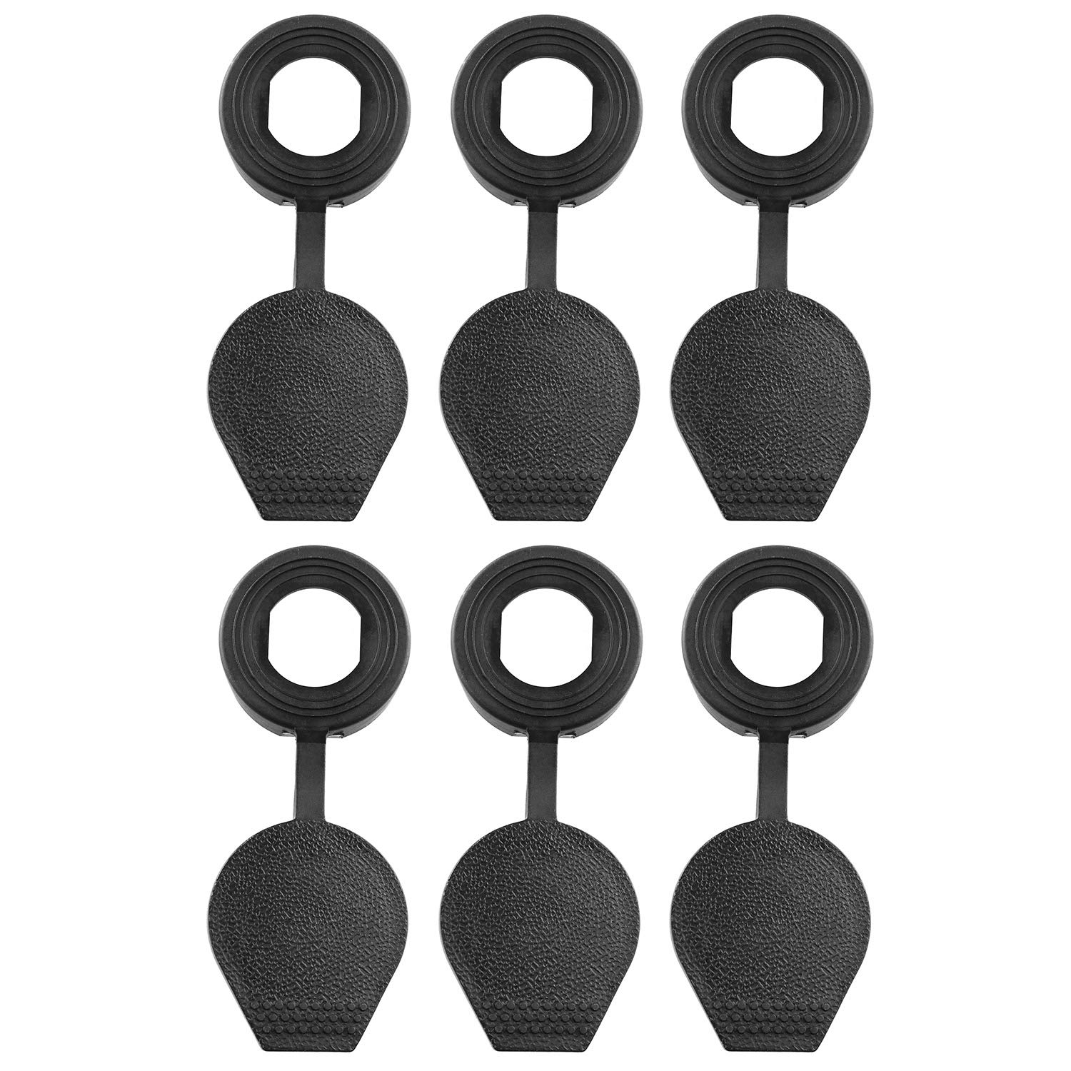 JCBIZ 6pcs 18mm/0.7" Black Door Lock Dust Cover Rubber Waterproof Caps Prevent Dust, Enhance Cam Lock Life Plastic Material