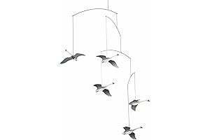 22 Inch Scandinavian Swan Hanging Mobile, Handmade Danish Decor