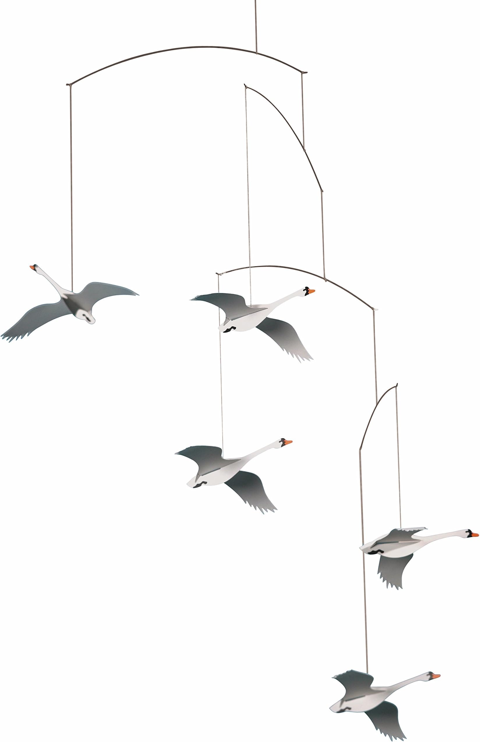 Scandinavian Swan Hanging Mobile - 22 Inches - Handmade in Denmark