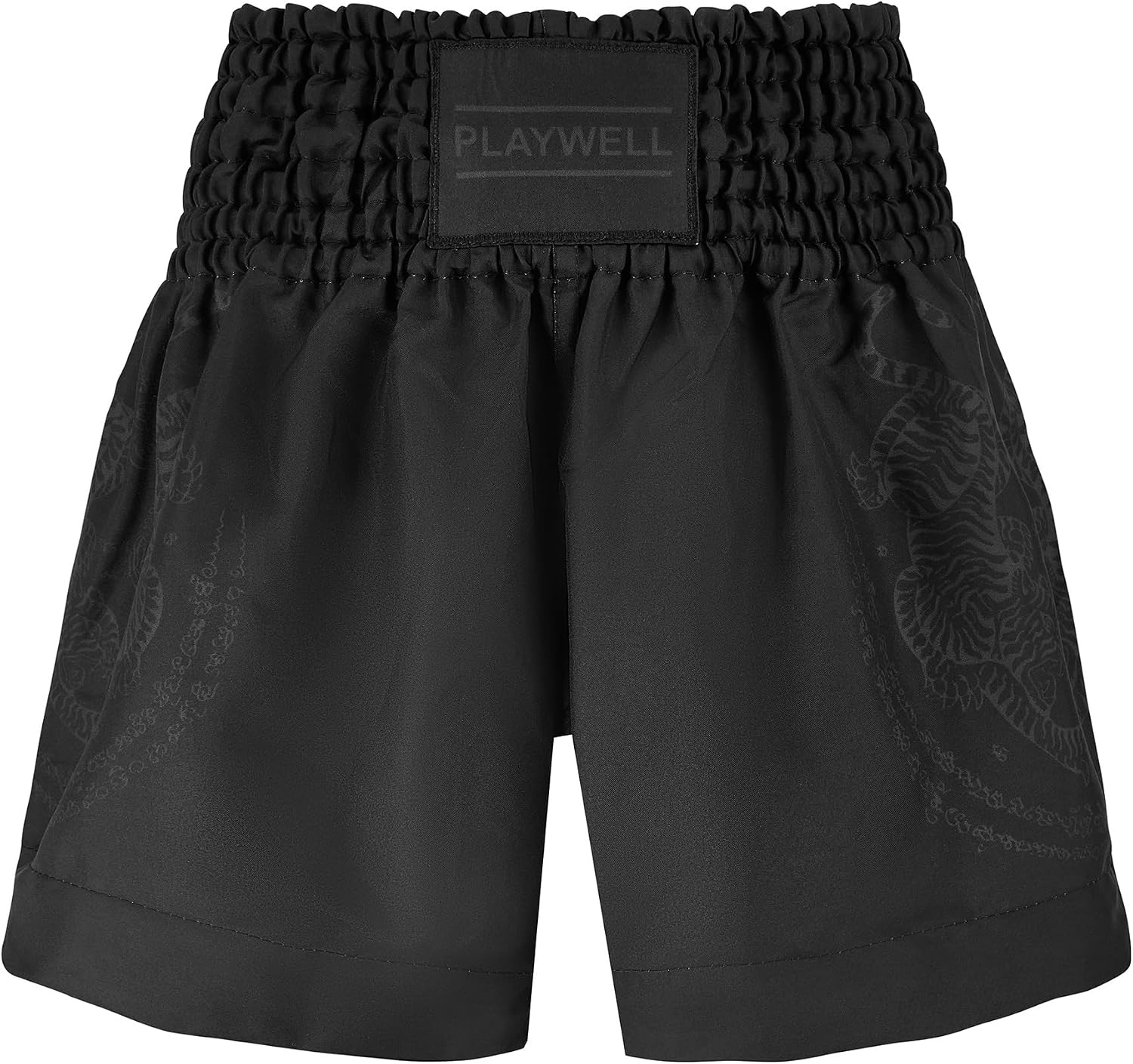 Twin Tiger Satin Muay Thai Competition Fight Shorts - Black/Black