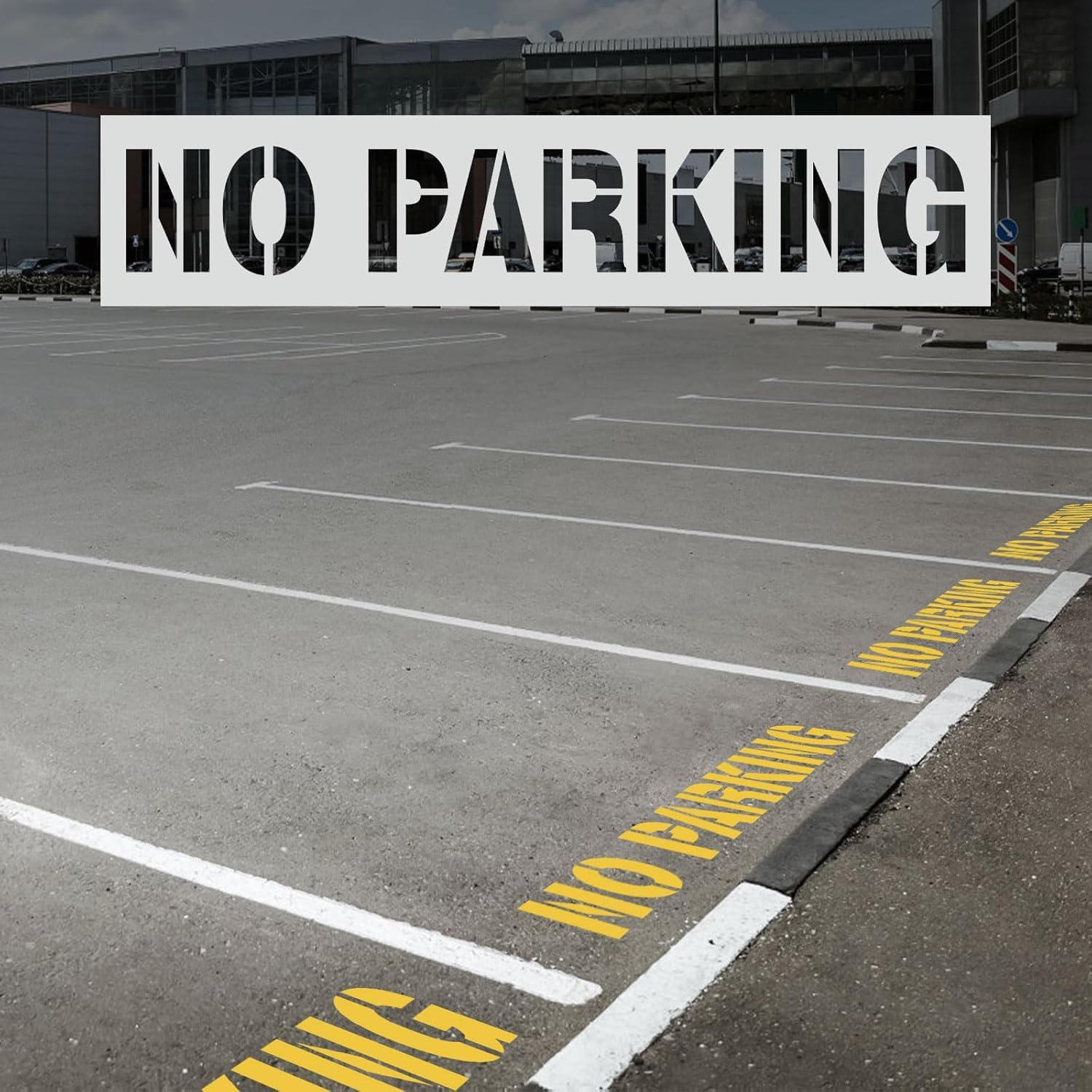 No Parking Schablone, 10/20/30/40/50 Zoll, flexible Silikonparkplatz-Schablone für Parkplatz, Kurvenspray, 100 cm, kein Parken